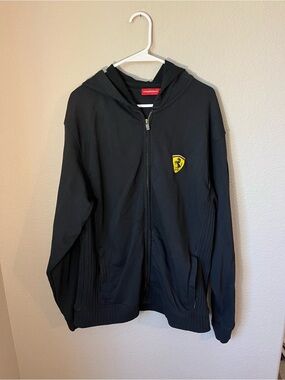 Rare Ferrari Official Licensed Black Full Zip Hoodie Jacket Men’s XL F1 Racing